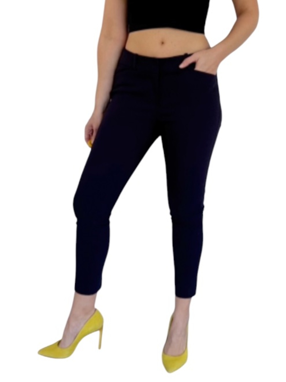 LOFT Petite navy blue mid tie skinny fit stretch classic dress pants size 2P